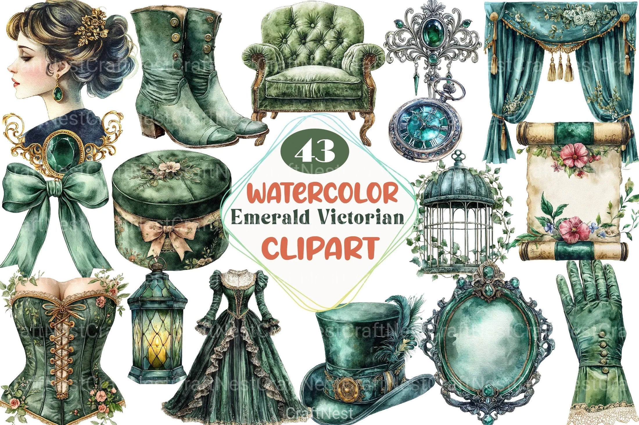 Art Nouveau Junk Journal Pages