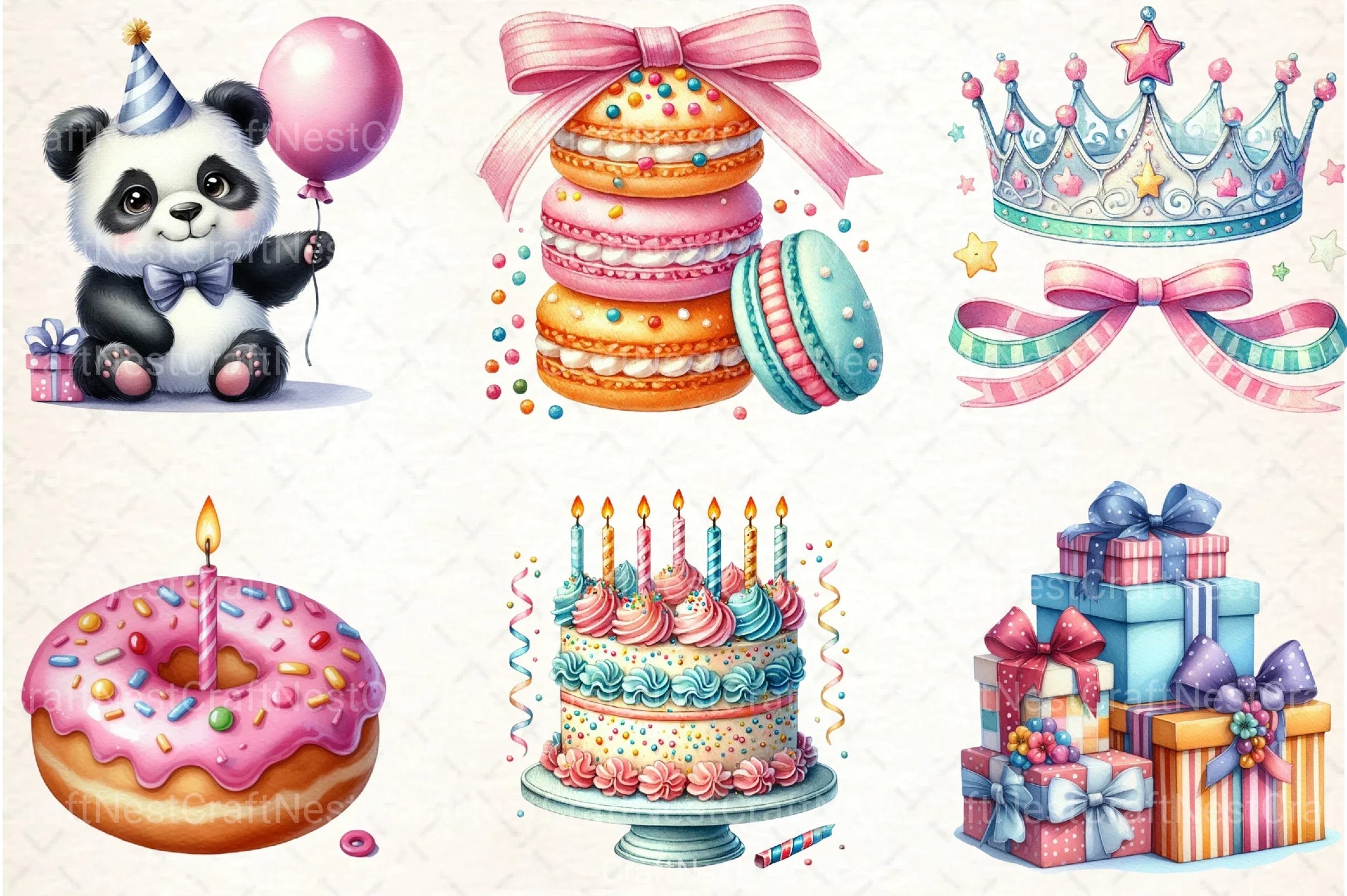 Kids Birthday Party Clipart Bundle