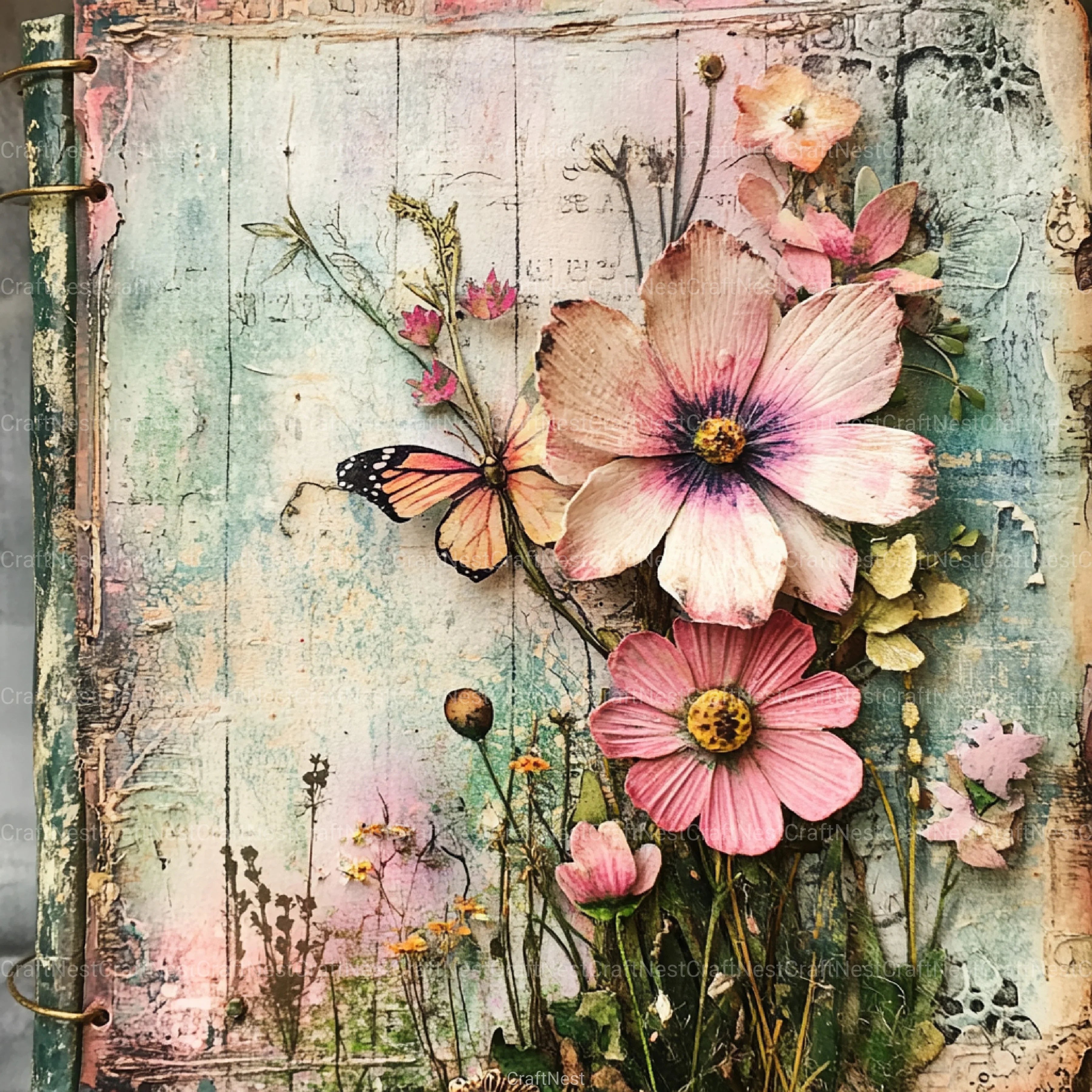 Art Nouveau Junk Journal Pages